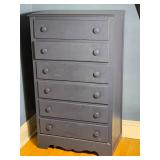 Painted Six Drawer Chest in Blue Grey Finish