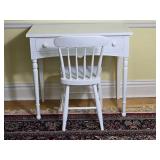 White Painted Writing Desk with Chair