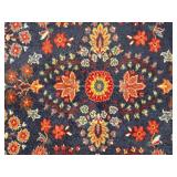 Vintage Persian Style Wool Area Rug with Fringe