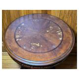 Traditional Round Carved Pedestal Accent Table