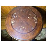 Traditional Round Carved Pedestal Accent Table