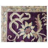 Large Traditional Hand Knotted Wool Area Rug Burgundy Field