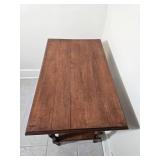 Antique Wood Console Table with Lower Shelf