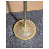 Brass Torchiere Floor Lamp with Frosted Shade