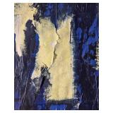 Contemporary Blue Abstract Acrylic Painting on Canvas