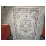 Large Vintage Style Blue and Ivory Medallion Area Rug