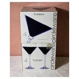 Set of Eight Circleware Tuxedo Martini Glasses in Boxes