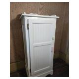 White Wooden Child Storage Cabinet with Shelf