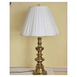 Classic Brass Table Lamp with Pleated Shade - B