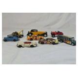 Assorted Vintage Diecast Toy Vehicles – Mix of Trucks, Race Cars, and Classic Cars