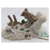 Vintage Dean Griff Figurine – Mice on Snowy Log