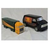 Vintage Toy Semi Truck and Custom Van