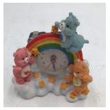 Vintage Care Bears Clock Figurine – Rainbow Cloud with Bears