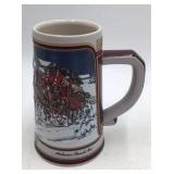 Vintage Budweiser Clydesdales Winter Hitch Stein – 1989 Collector