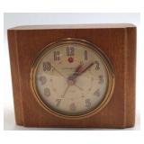 Vintage General Electric Wooden Alarm Clock – Brass Bezel