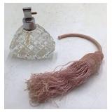 Vintage Crystal Perfume Bottle with Tassel