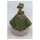 Vintage Josef Musical Figurine – Girl in Green Dress