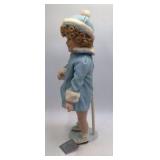 Vintage Shirley Temple Porcelain Doll – Toddler in Blue Winter Coat