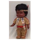 Vintage Native American Style Doll – Boy with Feather Headdress
