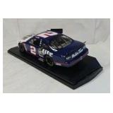 Rusty Wallace Miller Lite Ford Taurus – Blue and White Diecast on Black Base