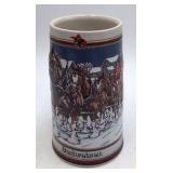 Vintage Budweiser Clydesdales Winter Hitch Stein – 1989 Collector