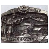 Vintage U.S. Army "Firepower" Belt Buckle – 1983 Copyright Limited Edition with Combat Scene