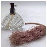Vintage Crystal Perfume Bottle with Tassel