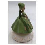 Vintage Josef Musical Figurine – Girl in Green Dress