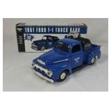 Vintage Wix Filters 1951 Ford F-1 Truck Bank – Blue Diecast with Tire Load and Original Box