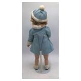Vintage Shirley Temple Porcelain Doll – Toddler in Blue Winter Coat
