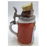 Vintage King Character Character Stein – Ceramic with Crown Lid & Pewter Handle