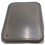 Vintage Blue Gingham Check Metal Serving Trays – Pair of Rectangular Trays