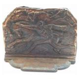 Vintage Cast Iron "Horse Tamer" Bookends – Bronze Finish with Relief Design