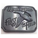 Vintage Remington "First In The Field" Canada Goose Belt Buckle + Pair of 1987 Gibbon, MN Centennial Limited Edition Buckles