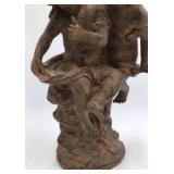 19th-century Renaissance-style terracotta sculpture depicting two huddled cherubs