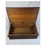 Vintage Oak Chest – Brass Hardware