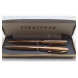 Vintage Stratford Pen Set – Bronze Finish in Original Box