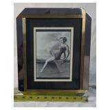 Framed Marilyn Monroe Beach Photo Print – Black and Gold Frame