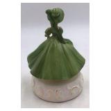 Vintage Josef Musical Figurine – Girl in Green Dress