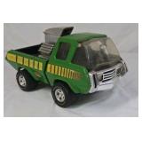 Vintage Tonka Custom Pick-Up Truck – Green Metal with Exposed Chrome Engine and Yellow Stripes
