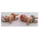 Vintage Wind-Up Flintstones Toys – Pebbles and Bamm-Bamm Crawling