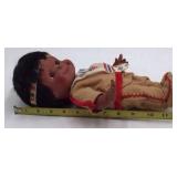 Vintage Native American Style Doll – Boy with Feather Headdress