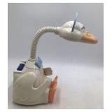 Vintage Mother Goose Storyteller Lamp – White Plastic Granny Duck with Blue Hat and Speaker Grille