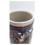 Vintage Budweiser Clydesdales Winter Hitch Stein – 1989 Collector
