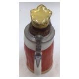 Vintage King Character Character Stein – Ceramic with Crown Lid & Pewter Handle