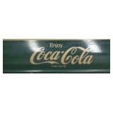 Vintage Coca-Cola Santa Tray – Green Metal with Fireplace Scene