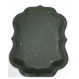 Vintage Hand-Painted Folk Art Tray – Birds in Green and Gold Design Signed Geo. Biad