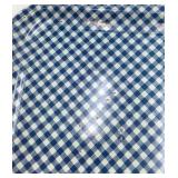 Vintage Blue Gingham Check Metal Serving Trays – Pair of Rectangular Trays