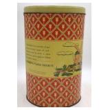 Vintage Old Dutch Flavored Potato Chips Tin – Minneapolis Red & Yellow with Tulip Pattern