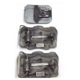 Vintage Remington "First In The Field" Canada Goose Belt Buckle + Pair of 1987 Gibbon, MN Centennial Limited Edition Buckles